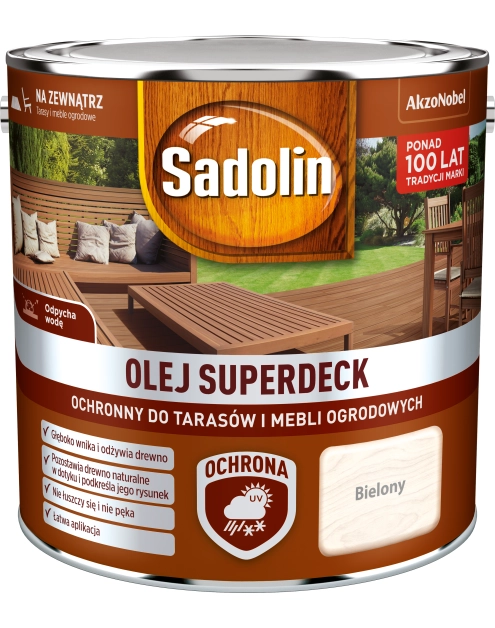 Zdjęcie: Olej Superdeck bielony 2,5 L SADOLIN