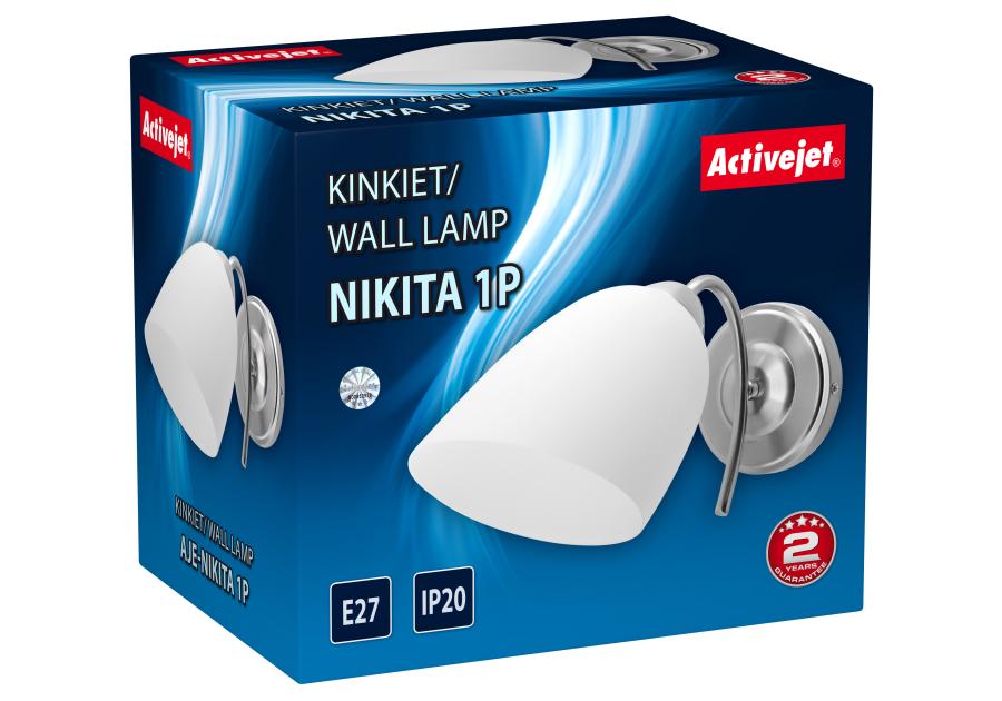 Zdjęcie: Kinkiet Aje-Nikita 1P E27 1x60W Nikiel ACTIVEJET