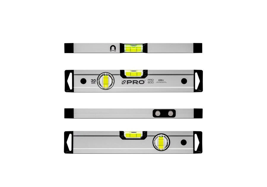 Zdjęcie: Poziomnica PRO600 anodowana srebrna z magnesami 30 cm PRO