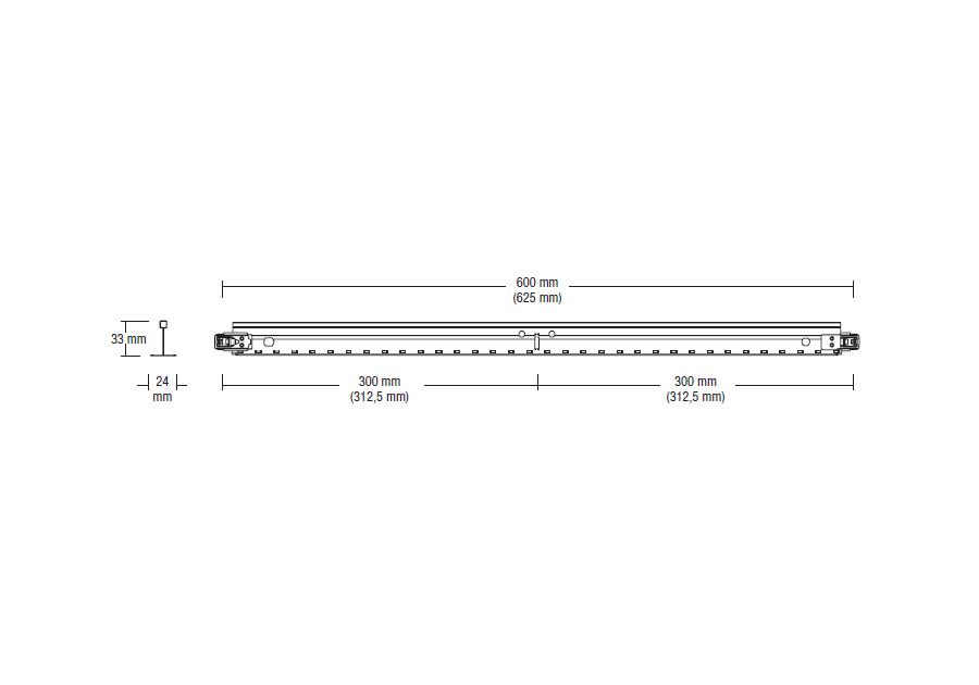 Zdjęcie: Profil poprzeczny krótki 24x33 mm -0,6 m Ventatec Click 226518 KCS