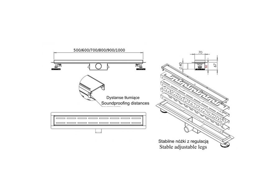 Zdjęcie: Odpływ liniowy Grek 1000 mm HYDROLAND