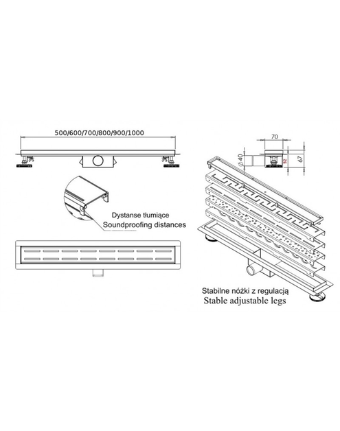 Zdjęcie: Odpływ liniowy Grek 1000 mm HYDROLAND