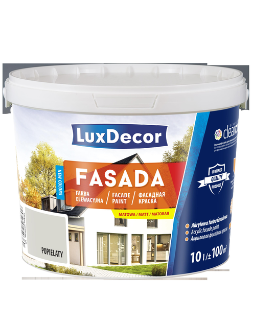 Zdjęcie: Farba fasadowa popielata 10 L LUXDECOR