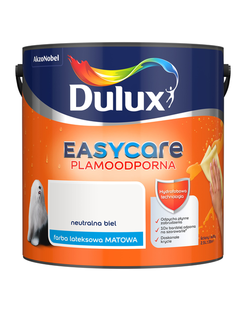 Zdjęcie: Farba lateksowa EasyCare neutralna biel 2,5 L DULUX