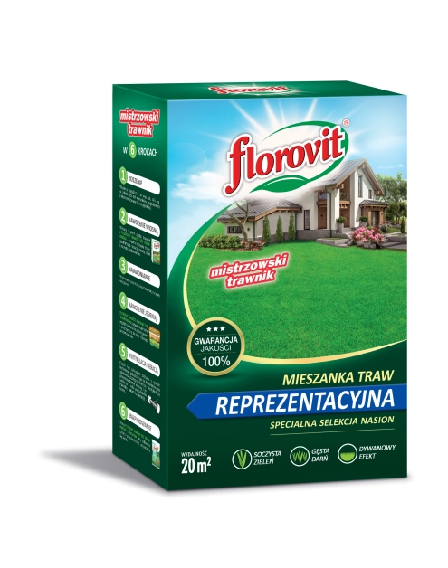 Zdjęcie: Mieszanka traw reprezentacyjna karton 0,5 kg FLOROVIT