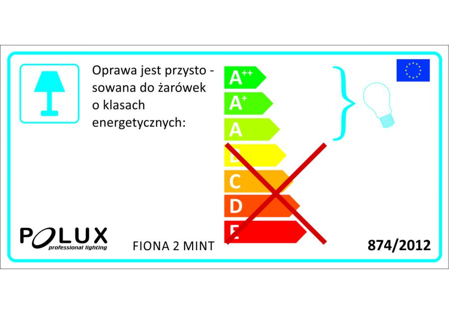 Zdjęcie: Spot oświetleniowy Fiona 2xE14 mięta POLUX