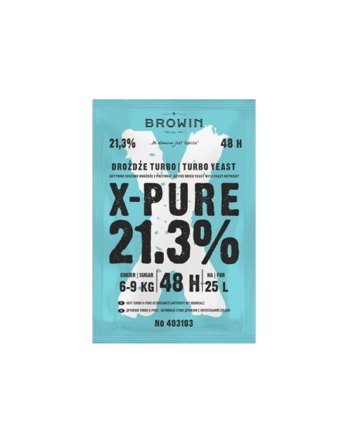 Zdjęcie: Drożdże Turbo X-Pure 21,3% 48 h - 135 g BROWIN