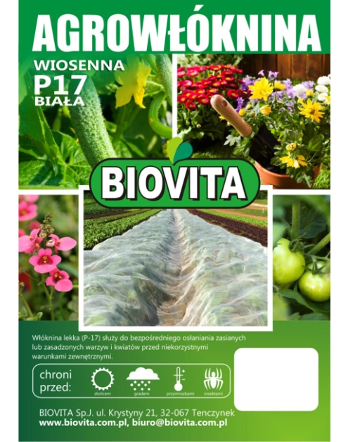 Zdjęcie: Agrowłóknina P-17 biała 1,6x10 m BIOVITA