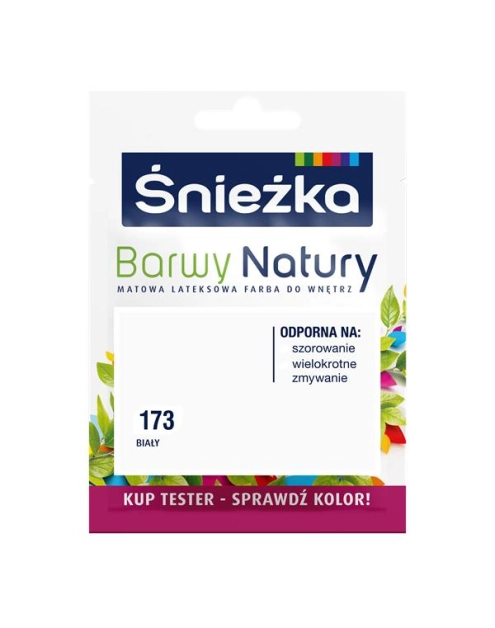 Zdjęcie: Tester koloru Barwy Natury biały 173 25 ml ŚNIEŻKA