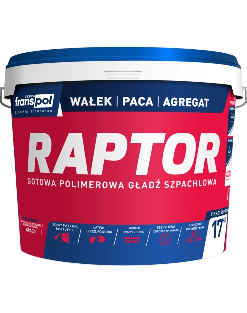 Zdjęcie: Gładź szpachlowa Raptor 17 kg FRANS-POL