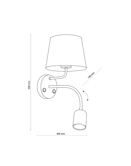 Zdjęcie: Kinkiet Maja gray 2 PŁ E27 + GU10 2536 TK LIGHTING