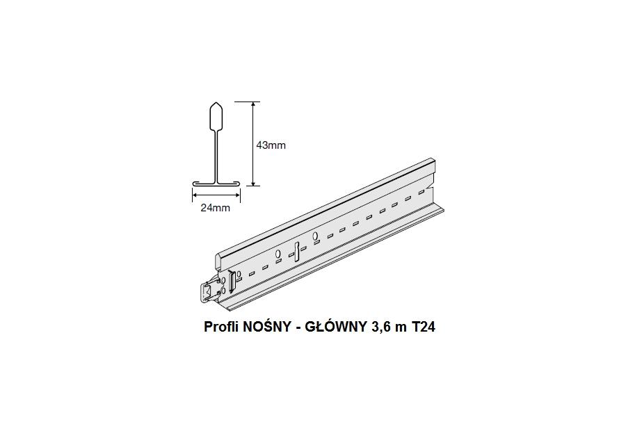 Zdjęcie: Profil główny 24x43 mm -3,6 m Prelude 24XL2 687980 KCS