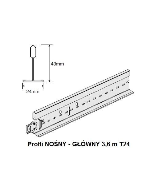 Zdjęcie: Profil główny 24x43 mm -3,6 m Prelude 24XL2 687980 KCS