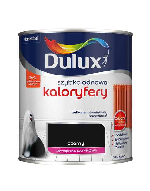 Zdjęcie: Farba Szybka Odnowa Kaloryfery 0,75 L czarny DULUX