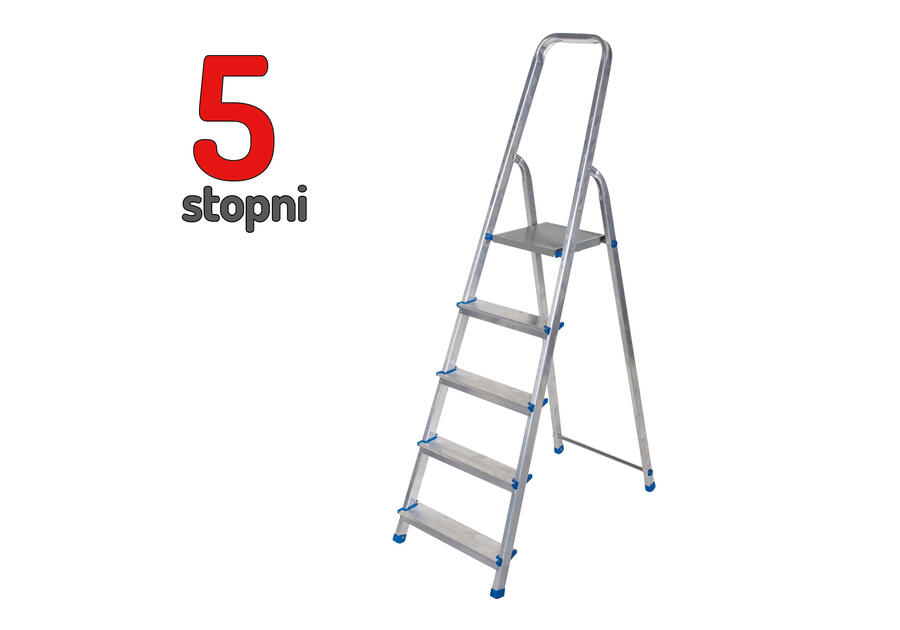 Zdjęcie: Drabina aluminiowa 5 stopniowa 150 kg DOOC