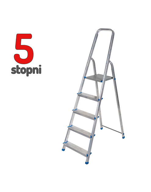 Zdjęcie: Drabina aluminiowa 5 stopniowa 150 kg DOOC