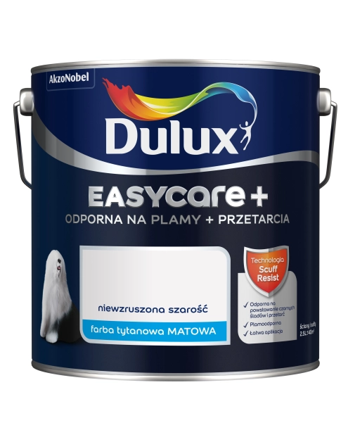 Zdjęcie: Farba lateksowa EasyCare+ Niewzruszona Szarość 2,5 L DULUX