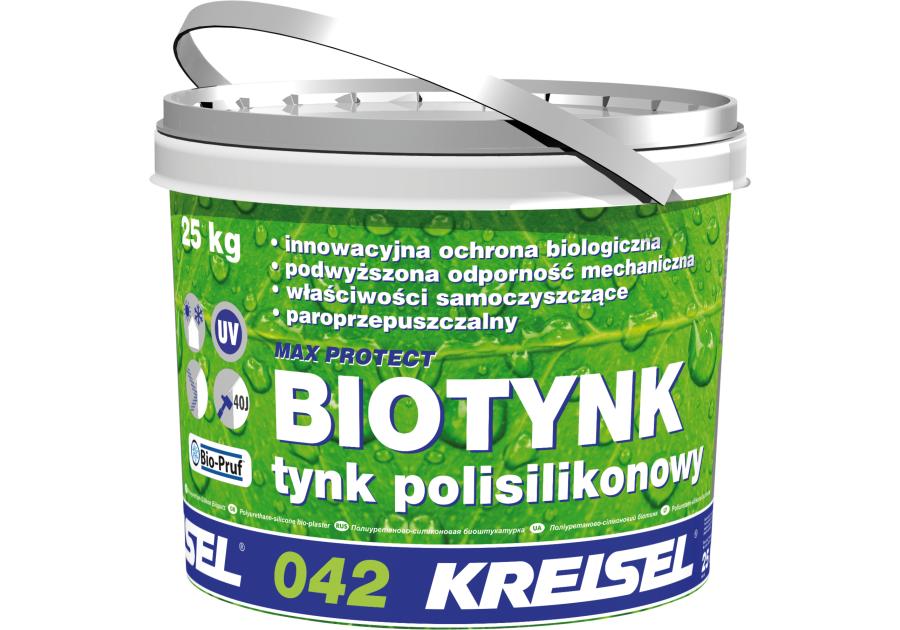 Zdjęcie: Tynk polisilikonowy Biotynk 042 biały 25 kg KREISEL