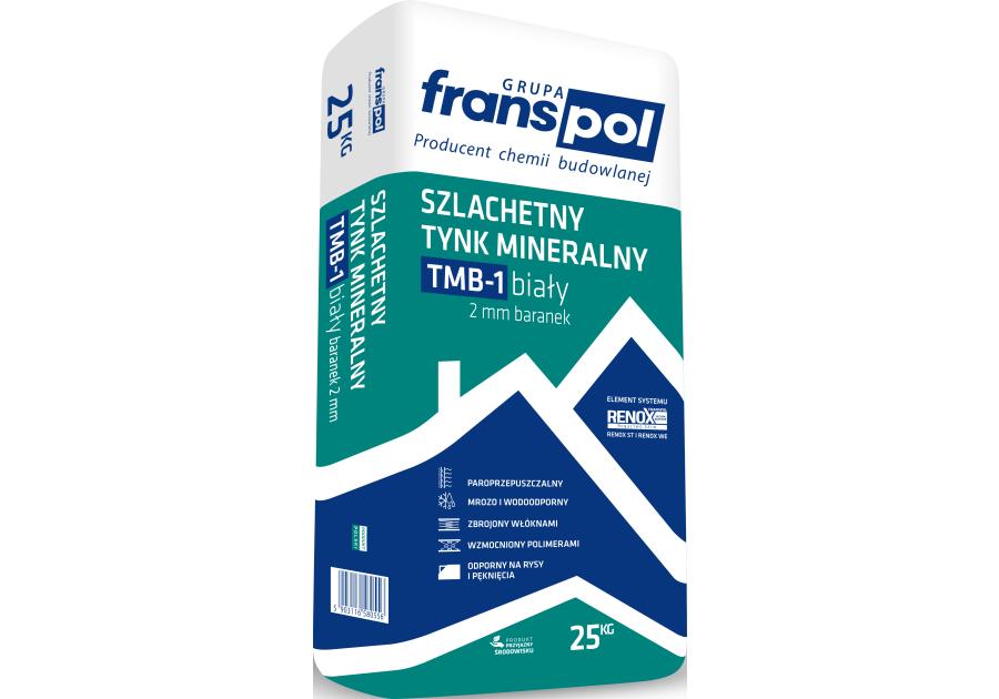 Zdjęcie: Tynk mineralny MTB-1 biały baranek 1,5 mm - 25 kg FRANS-POL