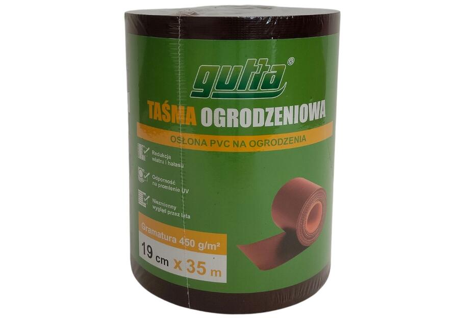 Zdjęcie: Taśma ogrodzeniowa PVC 450g/m2 brązowa GUTTA