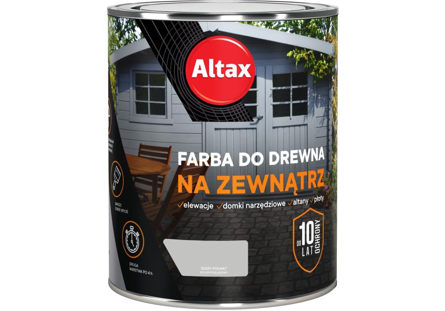 Zdjęcie: Farba do drewna na zewnątrz 0,75 L szary ALTAX