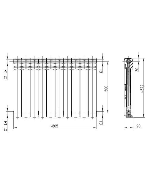 Zdjęcie: Grzejnik aluminiowy G500F/10 1,6 MPa KFA