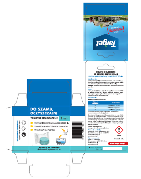 Zdjęcie: Tabletki biologiczne do szamb i oczyszczalni 2 szt TARGET