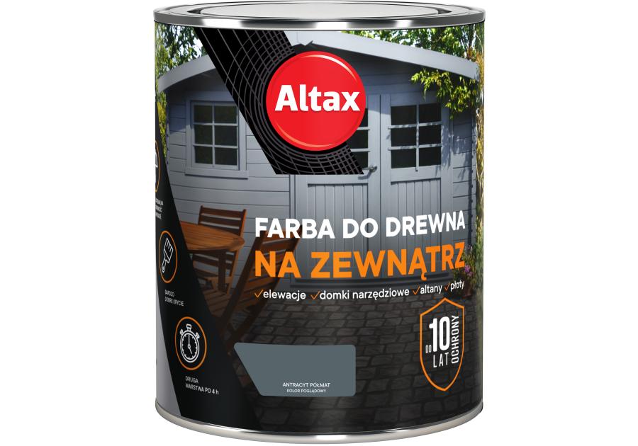 Zdjęcie: Farba do drewna na zewnątrz 0,75 L antracyt ALTAX