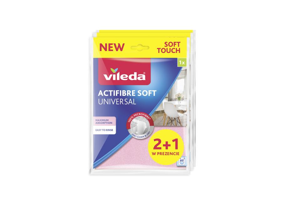 Zdjęcie: Ściereczka chłonna Soft Universal actifibre 2+1 VILEDA