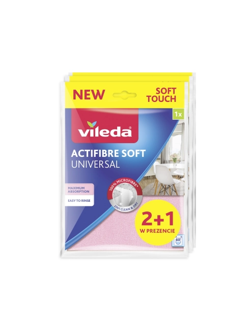 Zdjęcie: Ściereczka chłonna Soft Universal actifibre 2+1 VILEDA