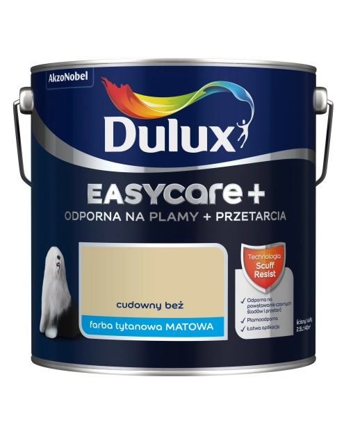 Zdjęcie: Farba Easy Care + Przetarcia cudowny beż 2,5 L DULUX