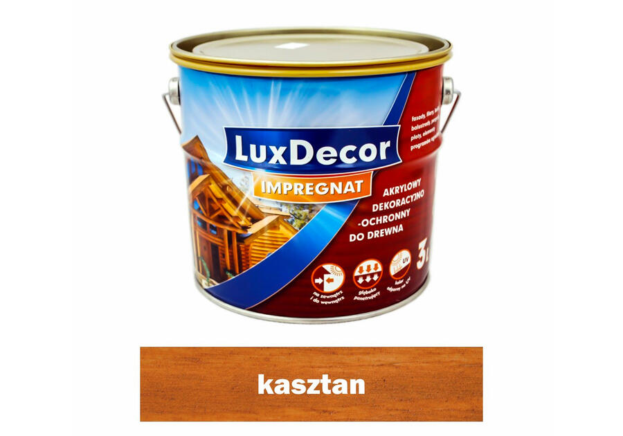 Zdjęcie: Impregnat do drewna 3 L kasztan LUXDECOR