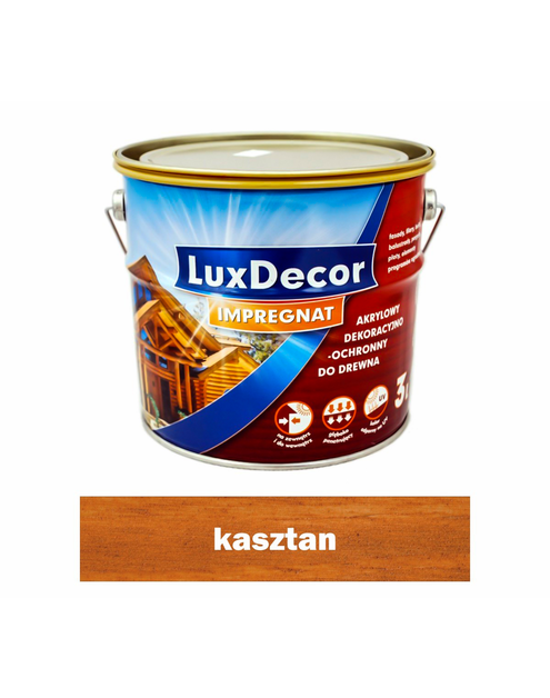 Zdjęcie: Impregnat do drewna 3 L kasztan LUXDECOR