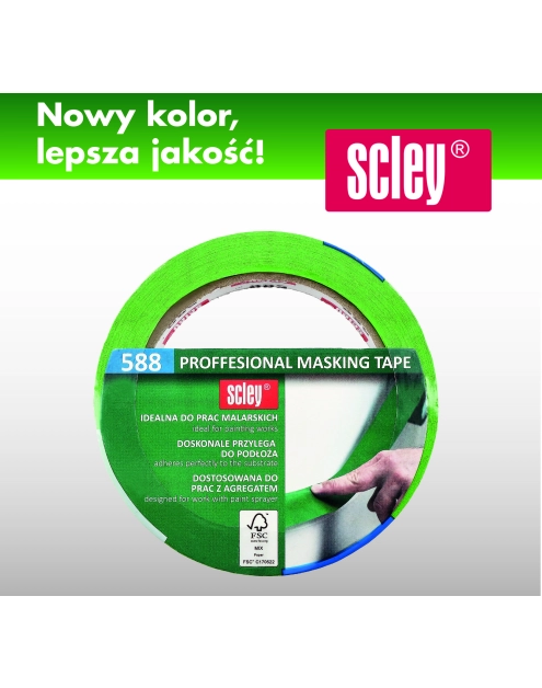 Zdjęcie: Profesjonalna taśma maskująca 588, 25 mm - 50 m SCLEY