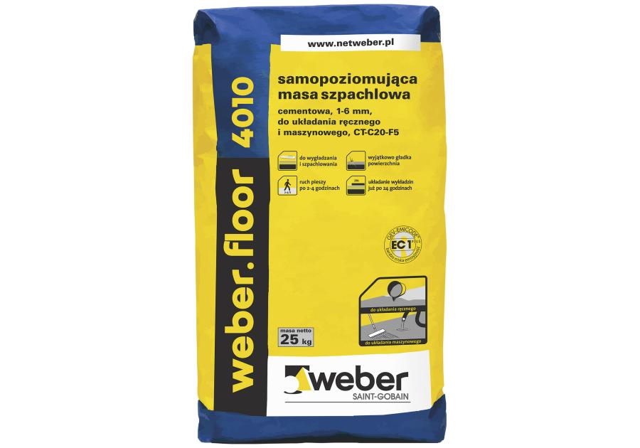 Zdjęcie: Masa szpachlowa samopoziomująca Floor 4010 - 25 kg WEBER