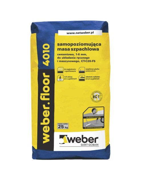 Zdjęcie: Masa szpachlowa samopoziomująca Floor 4010 - 25 kg WEBER