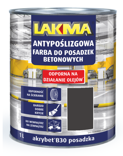 Zdjęcie: Farba do betonu Akrybet b-30 grafit 1 L LAKMA SAT