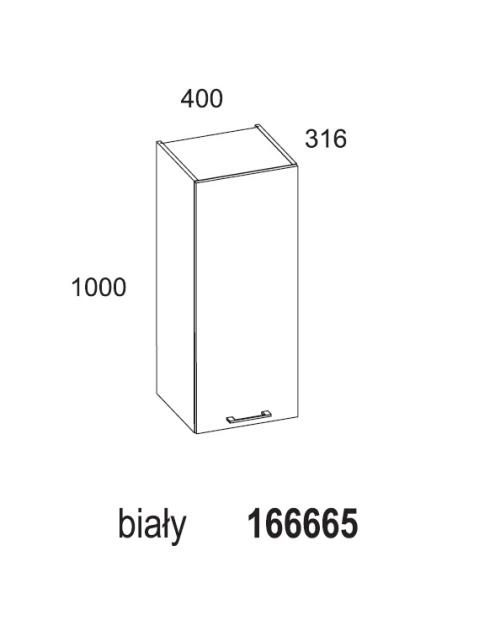 Zdjęcie: Szafka wisząca łazienkowa Modo 40 cm biała ELITA