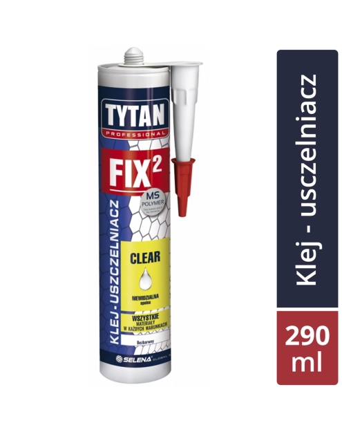 Zdjęcie: Klej montażowy bezbarwny FIX2 Clear 290 ml TYTAN PROFESSIONAL