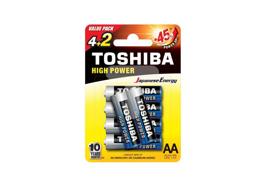 Zdjęcie: Baterie alkaiczne AA 4 szt. TOSHIBA