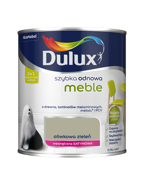 Zdjęcie: Farba Szybka Odnowa Meble 0,75 L oliwkowa zieleń DULUX