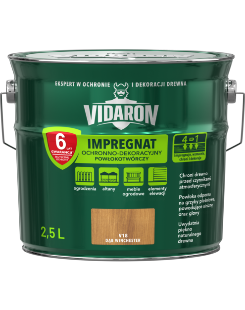 Zdjęcie: Impregnat powłokotwórczy dąb winchester V18 2,5 L VIDARON