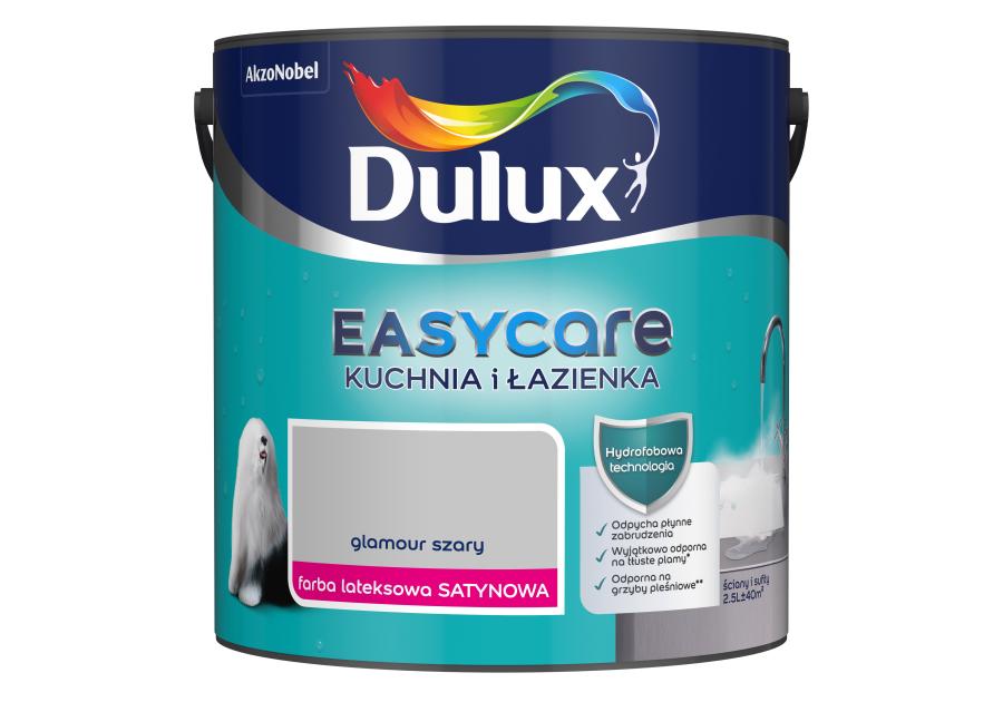 Zdjęcie: Farba lateksowa Easy Care Kuchnia&Łazienka glamour szary 2,5 L DULUX