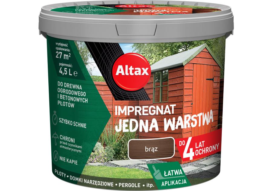 Zdjęcie: Impregnat Jedna Warstwa 4 lata 4,5 L brąz ALTAX