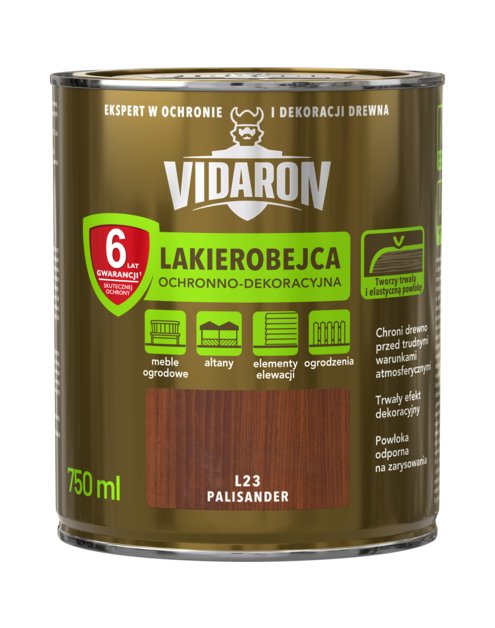 Zdjęcie: Lakierobejca palisander L 23 - 0,75 L VIDARON