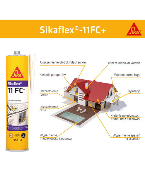 Zdjęcie: Masa uszczelniająca Sikaflex 11 FC 300 ml brązowa SIKA