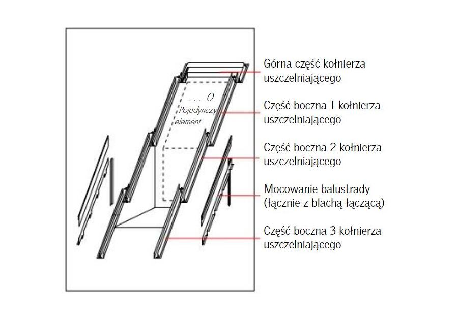 Zdjęcie: Kołnierz do okna balkonowego EEW 0000 profilowany pojedynczy, 78x140 cm VELUX