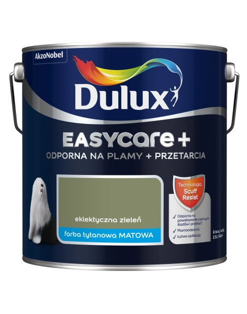 Zdjęcie: Farba Easy Care + Przetarcia elektryczna zieleń 2,5 L DULUX