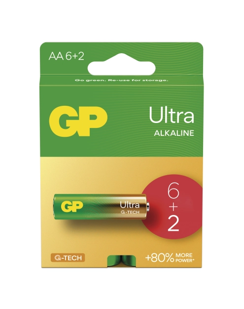 Zdjęcie: Bateria alkaliczna GP ULTRA AAA (LR03) 6+2PP EMOS