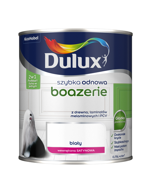 Zdjęcie: Farba Szybka Odnowa Boazeria 0,75 L biała DULUX